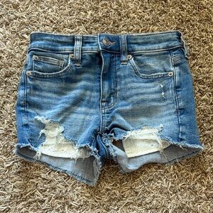 American Eagle Outfitters Blue Jean Shorts With White Pockets